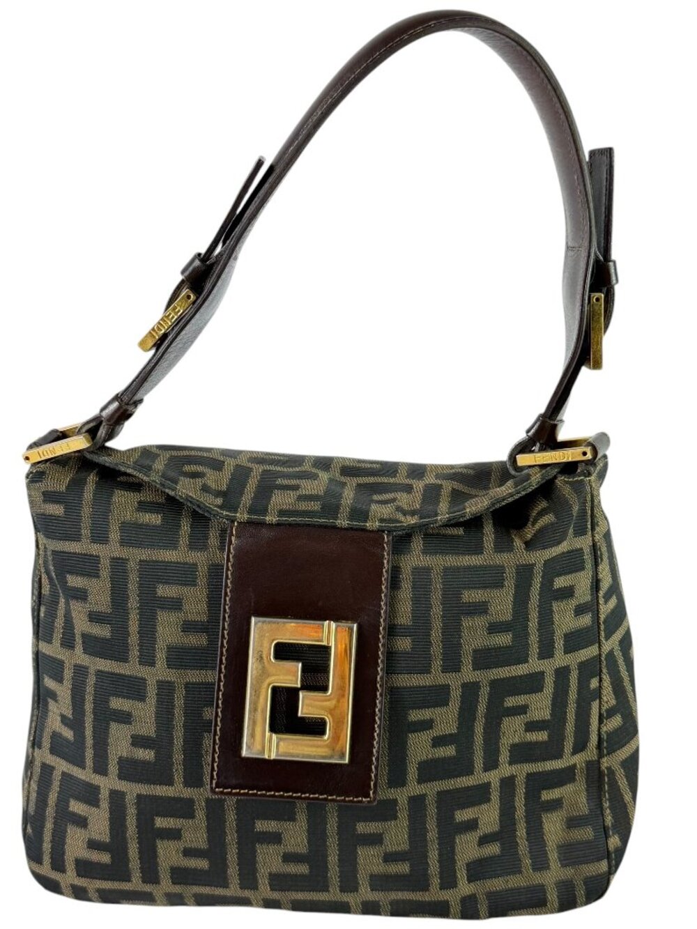 FENDI Vintage Zucca Mamma Baguette FF Large Iconic Shoulder Bag Made in Italy
